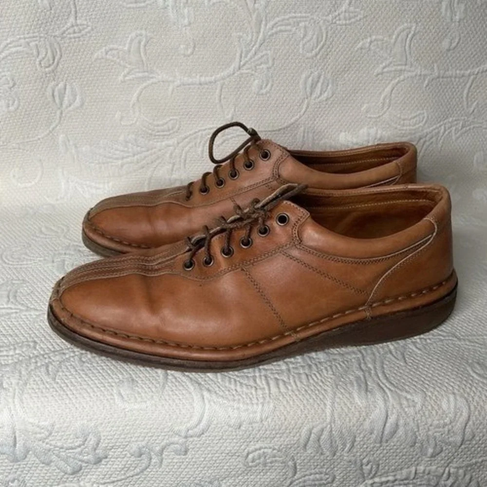 Allen Edmonds Torino Brown/Tan Lace Up Split Toe Oxford Shoe Men‎ 10.5D USA